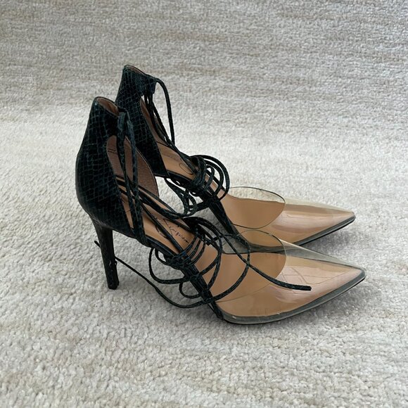 Jessica Simpson JP Hemmie Strappy Clear Pointed Toe High Heels 9 - Picture 4 of 10